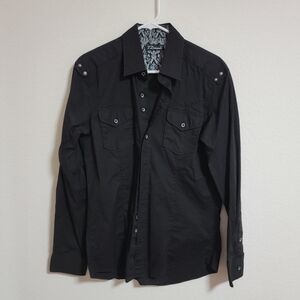 7 Diamonds Black Cityscape Button-Up Shirt